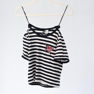 H&M Black and White Crop Tee